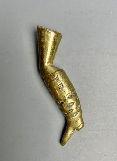 Georgian Brass Pipe Tamper in the Form of a Booted Leg