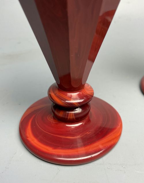 fig 1. Pair of Bohemian lithyalin glass vases probably by Freidrich Egermann workshop