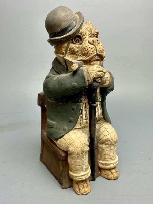 Austrian Cold Painted Terracotta Tobacco Jar by Johann Maresch