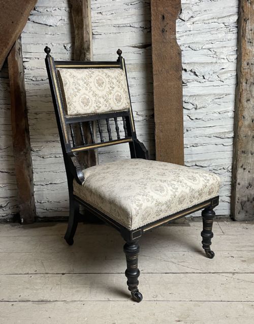 Small Victorian Aesthetic Movement Ebonised Nursing Chair