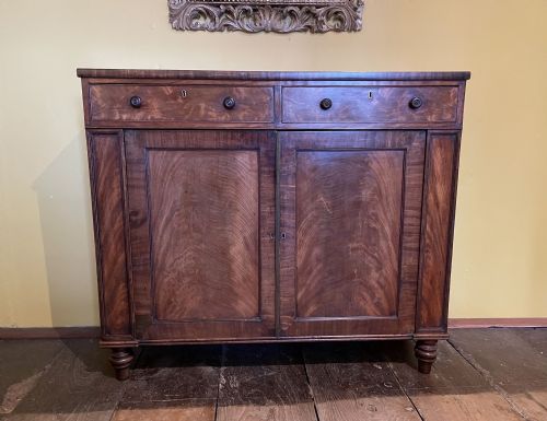 Nicely Figured Regency Mahogany Chiffonier Sideboard of Narrow Proportions