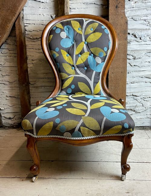 fig 1. Victorian mahogany spoon back occasional chair