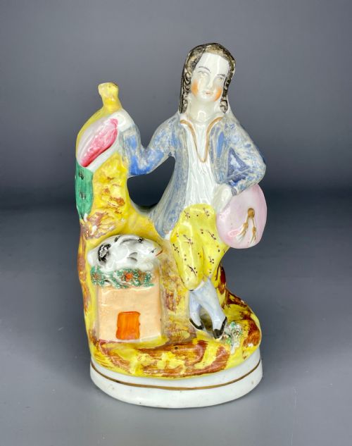 Victorian Staffordshire Flatback Figure of a Huntsman