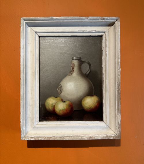 Nicolaas Bruynesteyn, Still Life of a Flagon and Apples, Oil on Canvas