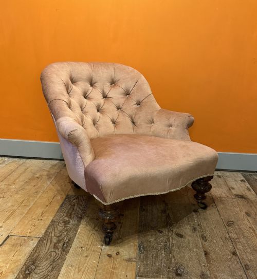 Victorian Deep Seated Button Back Armchair