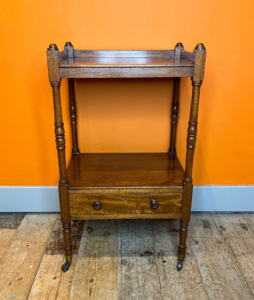Regency Mahogany Two Tier Whatnot with Lower Drawer