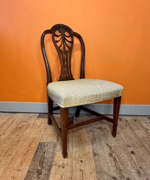 Georgian Mahogany Side Chair with Pierced Splat Back