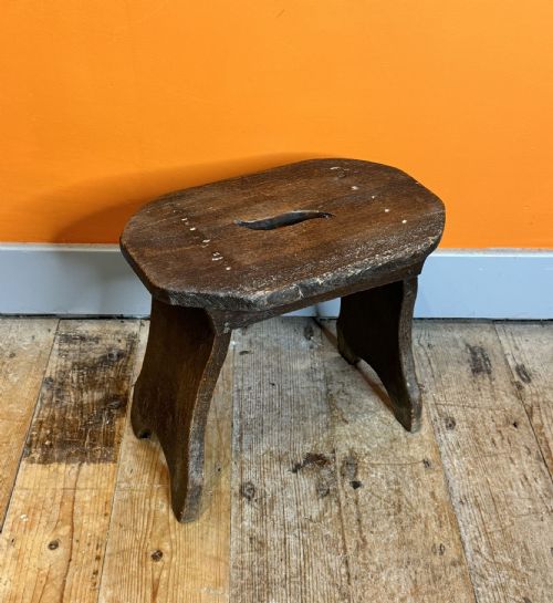Small 19th Century Rustic Oak Stool