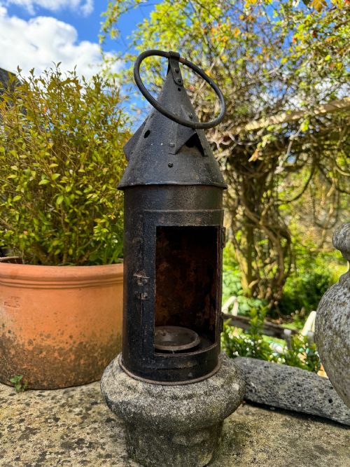 Antique Punched Tin Shepherd's Lantern