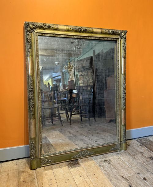 Victorian Gilt Overmantel Mirror with Nicely Distressed Plate