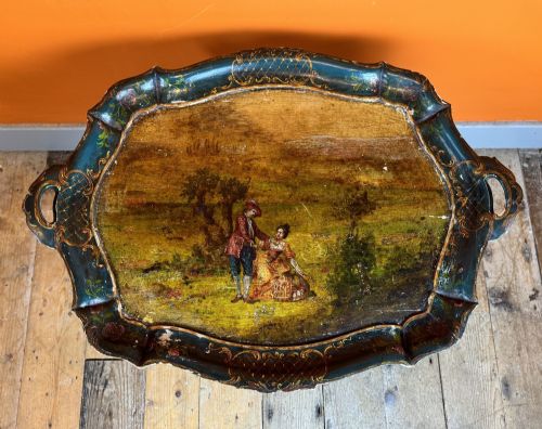 VINTAGE VENETIAN PAINTED TRAY TOP TABLE - ADDITIONAL PHOTO 3