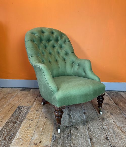 Victorian Button Back Library Armchair