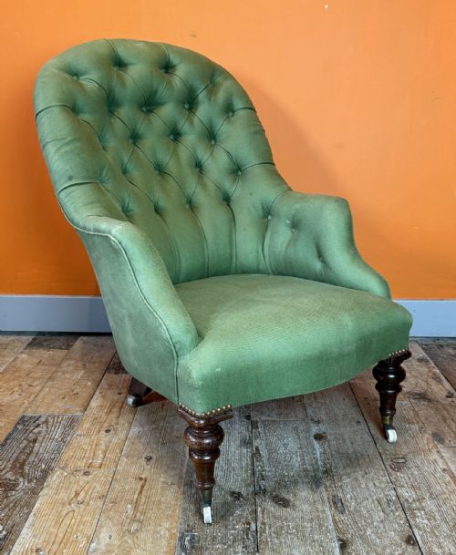 fig 1. Victorian Button Back Library Armchair