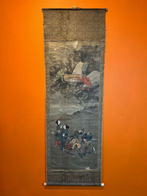 JAPANESE SCROLL PAINTING DEPICTING THE FIRST SNOW - ADDITIONAL PHOTO 1