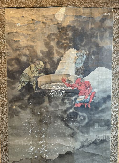 JAPANESE SCROLL PAINTING DEPICTING THE FIRST SNOW - ADDITIONAL PHOTO 2