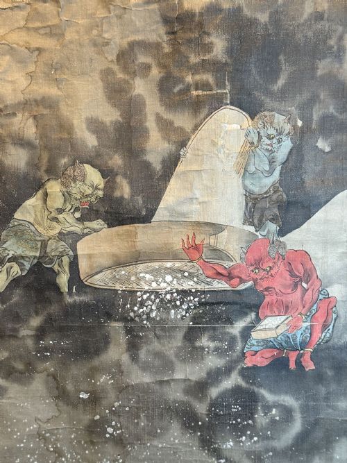 JAPANESE SCROLL PAINTING DEPICTING THE FIRST SNOW - ADDITIONAL PHOTO 3