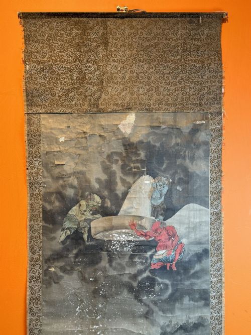 JAPANESE SCROLL PAINTING DEPICTING THE FIRST SNOW - ADDITIONAL PHOTO 5