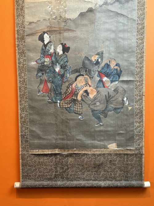 JAPANESE SCROLL PAINTING DEPICTING THE FIRST SNOW - ADDITIONAL PHOTO 6