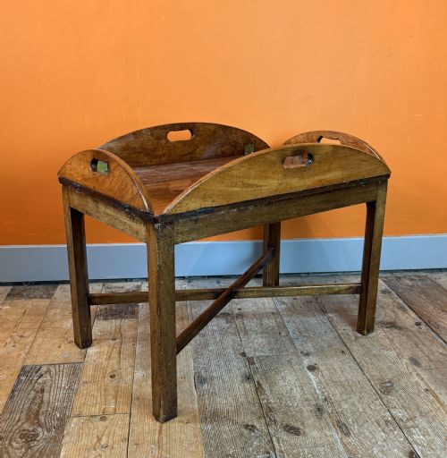 Mahogany Oval Drop-sided Butler's Tray on Stand
