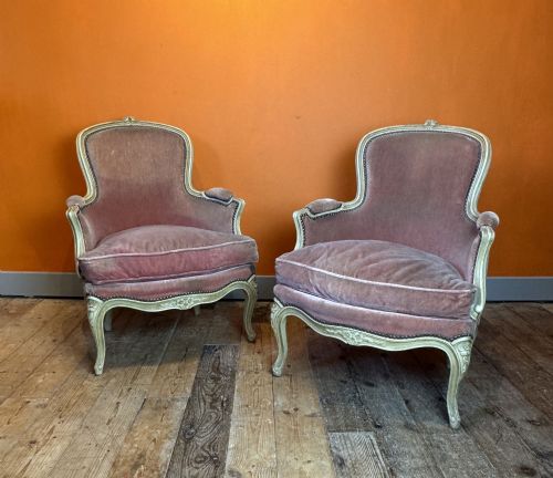 Pair of Antique French Louis Xv Revival Tub Armchairs