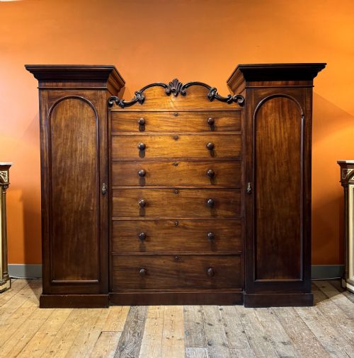 Victorian Mahogany Compactum Wardrobe Circa 1840