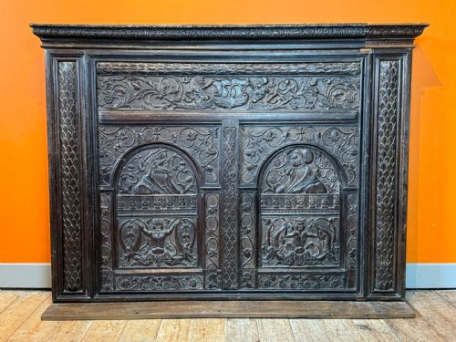 16th Century Romaine Carved Oak Portrait Panel Dated 1563