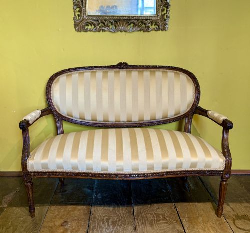 fig 1. Antique French Louis XVI Revival Two Seat Settee