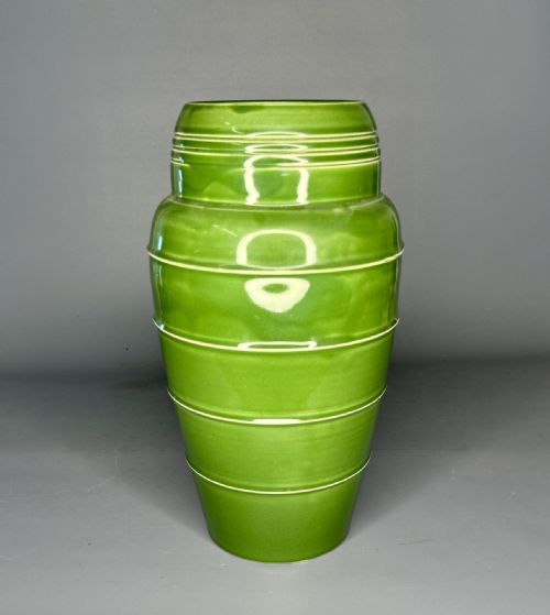 French Art Deco Green Glazed Vase