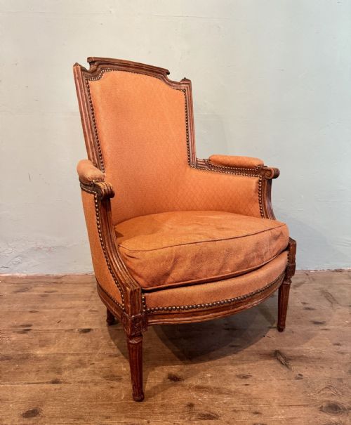 19th Century French Louis Xvi Style Walnut Armchair
