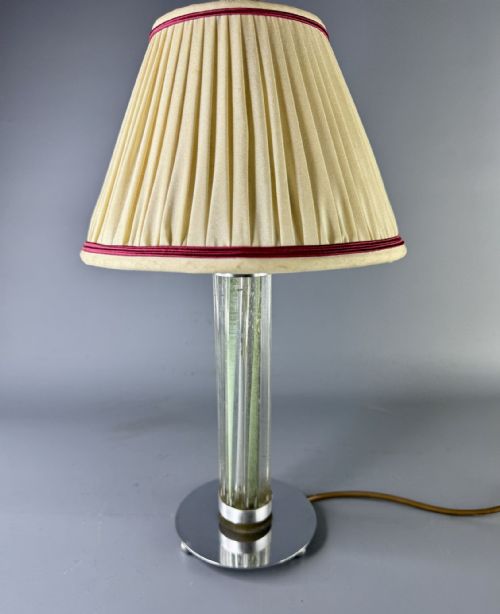 Art Deco Glass and Chrome Table Lamp