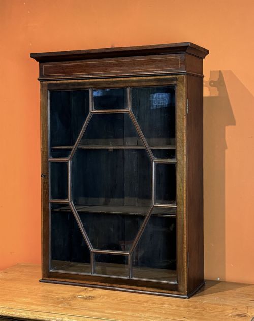 Edwardian Inlaid Mahogany Wall Cabinet