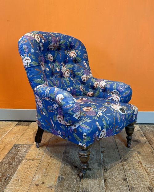 Victorian Button Back Armchair for Recovering