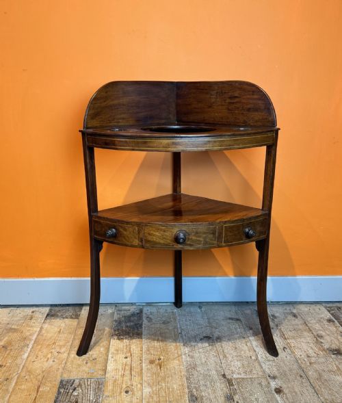 Georgian Mahogany Corner Washstand