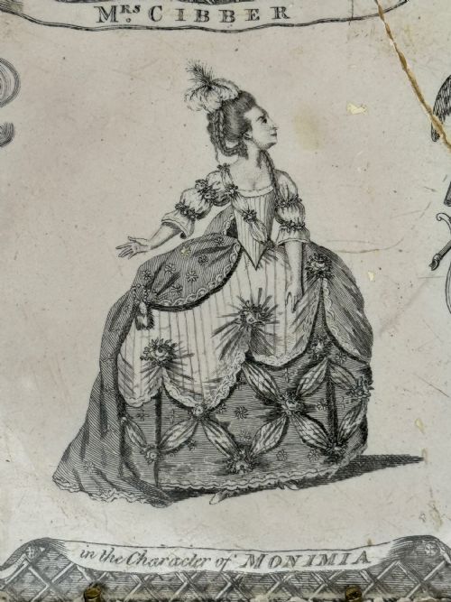 fig 1. Rare Sadler Liverpool Delft Theatrical Tile - Mrs Cibber as Monimia