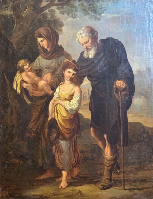 fig 2. Follower of Benjamin West 'The Mendicants' Oil on Canvas