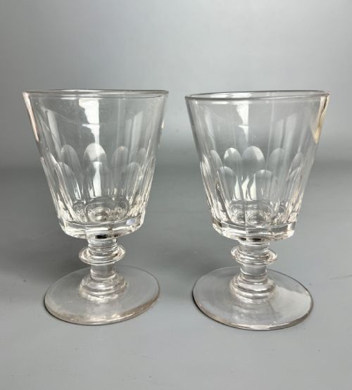 PAIR OF REGENCY CUT GLASS BUCKET RUMMERS