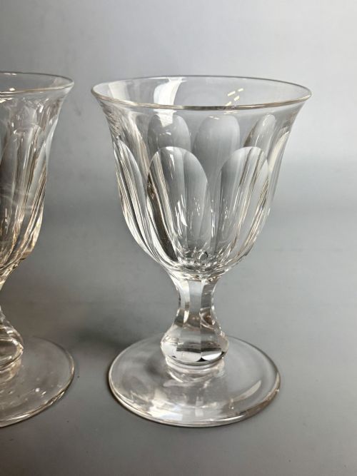 LARGE PAIR OF VICTORIAN CUT GLASS RUMMERS WINE GLASSES - ADDITIONAL PHOTO 3