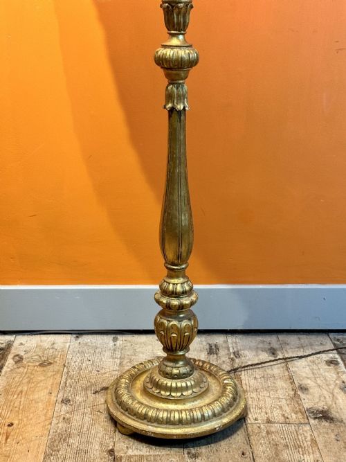 VINTAGE ITALIAN GILTWOOD FLOOR LAMP - ADDITIONAL PHOTO 4