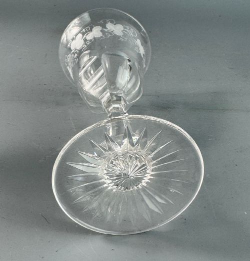 SET OF SIX EDWARDIAN VINE ENGRAVED SHERRY PORT GLASSES - ADDITIONAL PHOTO 5