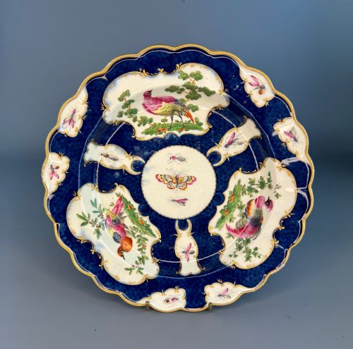 First Period Worcester Blue Scale Ground Plate with Wigornia Mark