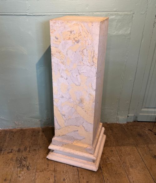LARGE SQUARE SCAGLIOLA PEDESTAL - ADDITIONAL PHOTO 1