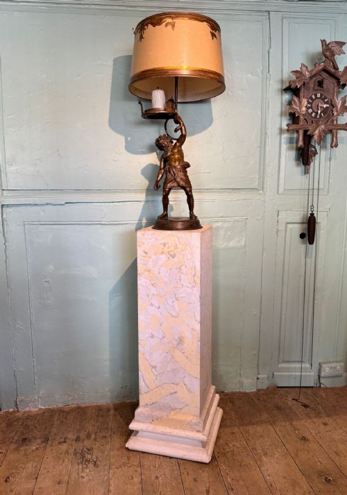 LARGE SQUARE SCAGLIOLA PEDESTAL - ADDITIONAL PHOTO 4