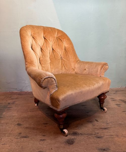 Victorian Button Back Armchair for Recovering