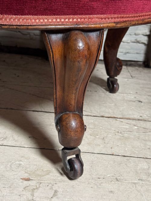 VICTORIAN IRON FRAMED BUTTON BACK ARMCHAIR - ADDITIONAL PHOTO 3