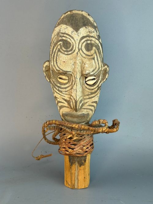 Iatmul Carved Wooden Anthropomorphic Flute Stopper, Middle Sepik River Papua New Guinea