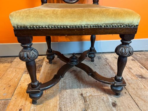 VICTORIAN CARVED OAK HIGHBACK SIDE CHAIR IN CAROLEAN STYLE - ADDITIONAL PHOTO 3