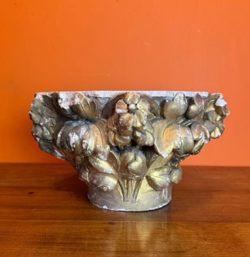 PAIR OF 19TH CENTURY CARVED STONE ARCHITECTURAL CAPITALS - ADDITIONAL PHOTO 4