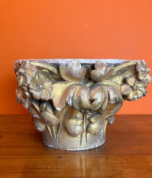 PAIR OF 19TH CENTURY CARVED STONE ARCHITECTURAL CAPITALS - ADDITIONAL PHOTO 5