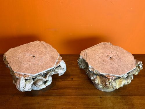 PAIR OF 19TH CENTURY CARVED STONE ARCHITECTURAL CAPITALS - ADDITIONAL PHOTO 10
