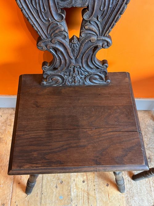 PAIR OF ANTIQUE SWISS ALPINE ESCABELLE CHAIRS - ADDITIONAL PHOTO 4